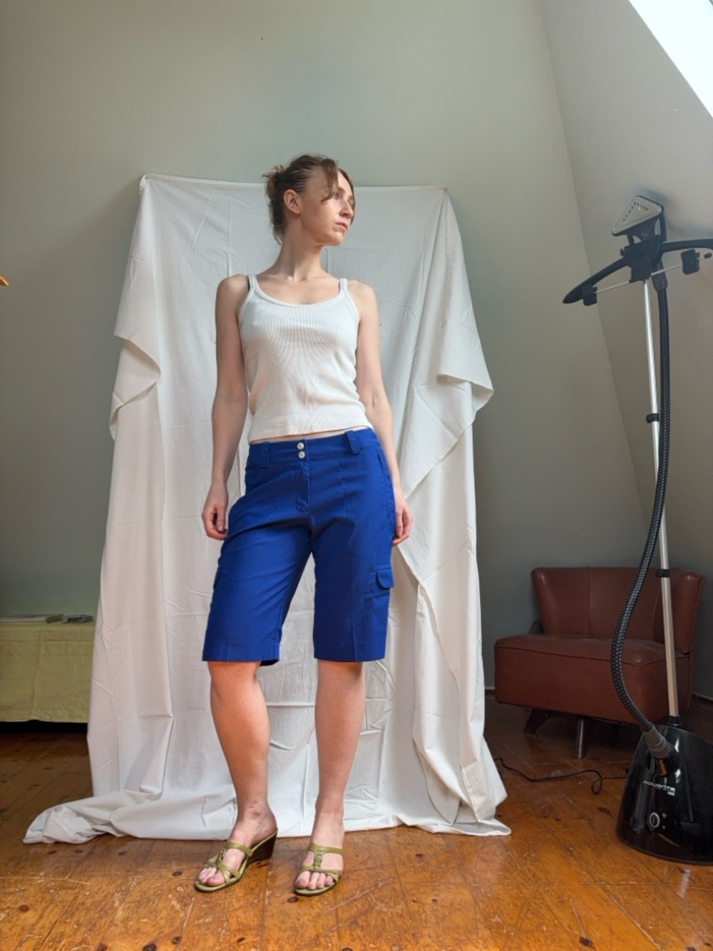 Blue Cargo Bermuda Shorts